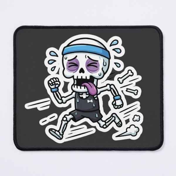 Item preview, Funny Exhausted Skeleton Running Cartoon Sweat Fitness Humor Runner Workout Cute Skeleton Gym Design designed and sold by BreezifyDesignStudio.