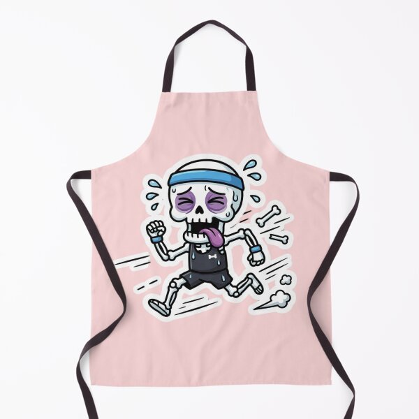 Item preview, Funny Exhausted Skeleton Running Cartoon Sweat Fitness Humor Runner Workout Cute Skeleton Gym Design designed and sold by BreezifyDesignStudio.