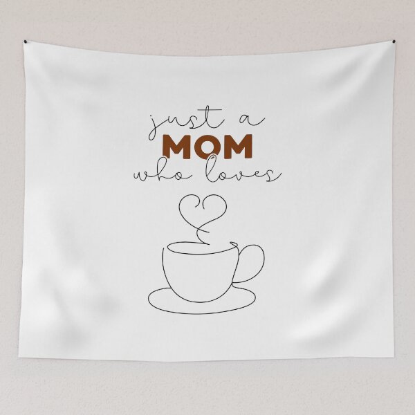 Item preview, Just a Mom Who Loves Coffee – Minimalist Coffee Lover Typography Design designed and sold by ArcticFoxStudio.