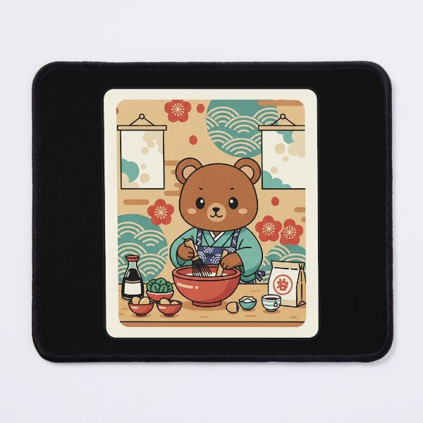 Item preview, Bear Cooking in Kimono Cute Kitchen Scene designed and sold by JordynLadukeg65.