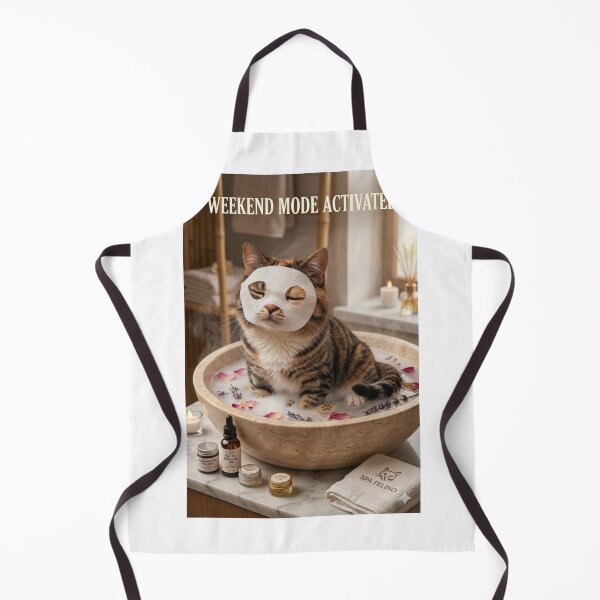 Item preview, Weekend Mode Activated Funny Cat Relaxing Spa designed and sold by Mad World Creations.
