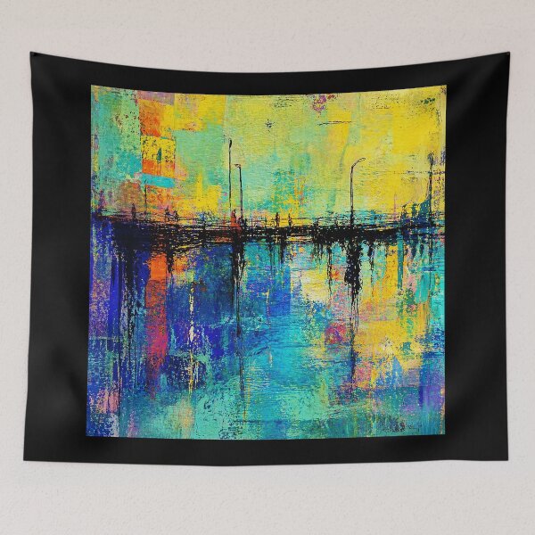 Item preview, Abstract City Bridge Reflection Bold Color  designed and sold by Modaozushi216.