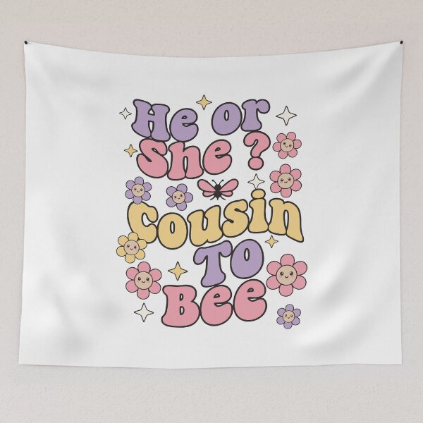 Item preview, Gender Reveal Baby Shower He Or She Cousin To Bee designed and sold by LuminOrb.