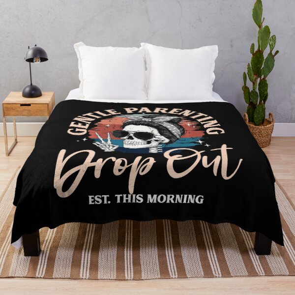 Item preview, Gentle Parenting Dropout Skull Floral Typography designed and sold by zamiokaline.