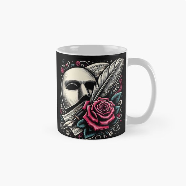 Artikelvorschau, Phantom der Oper Maske, Federkiel, Rose entworfen und verkauft von NerdiPop.