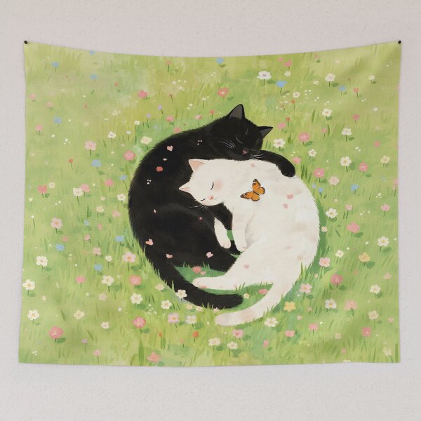 Item preview, Black cat and white cat designed and sold by xianxiu-ling.