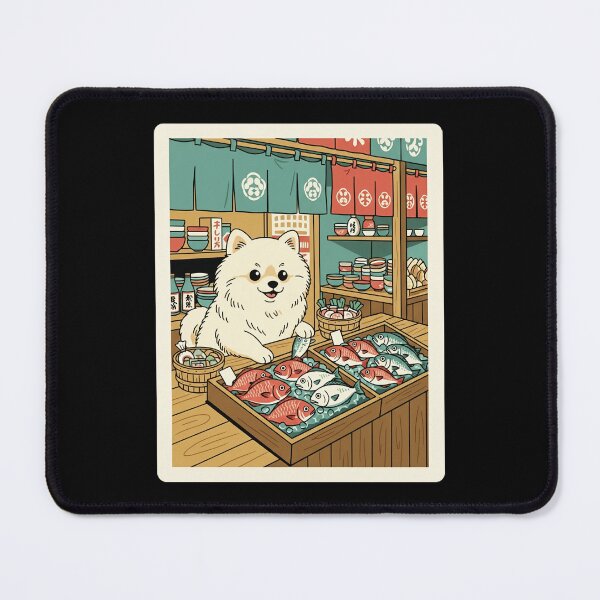 Item preview, Fluffy Dog Fish Market Japanese Shop Illustration designed and sold by JordynLadukeg65.