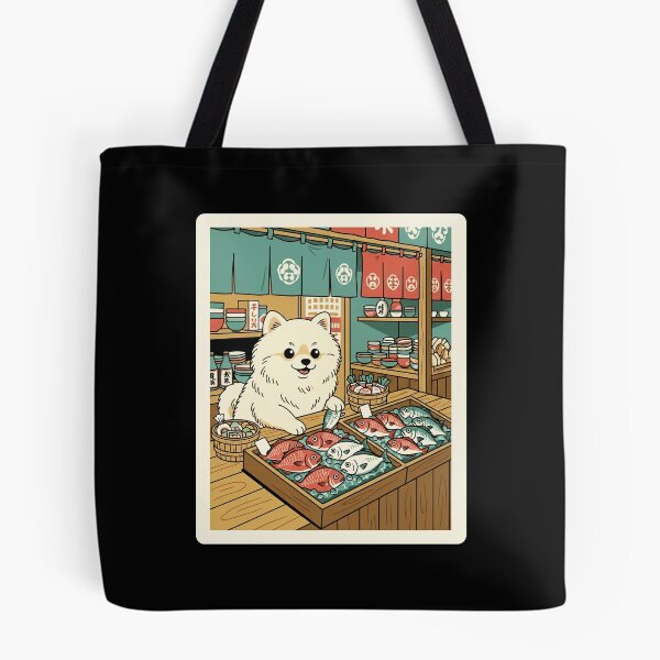 Item preview, Fluffy Dog Fish Market Japanese Shop Illustration designed and sold by JordynLadukeg65.