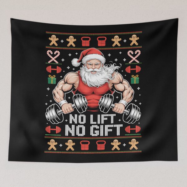 Item preview, No Lift No Gift Muscle Santa Ugly Christmas  designed and sold by eliramaison.