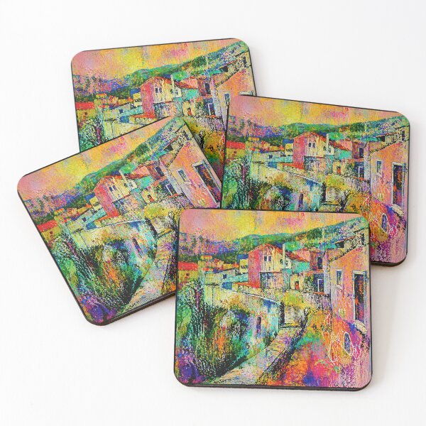 Item preview, Colorful Village Street Abstract Painting Mediterranean Style designed and sold by Modaozushi216.