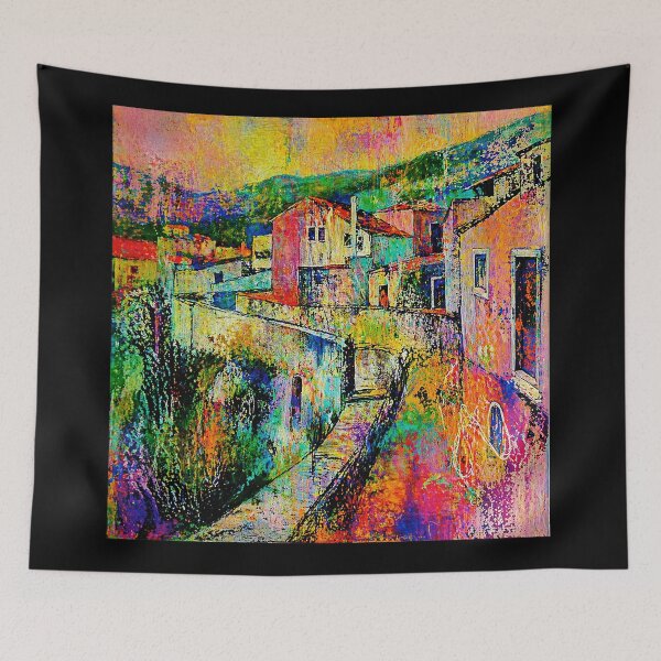 Item preview, Colorful Village Street Abstract Painting Mediterranean Style designed and sold by Modaozushi216.