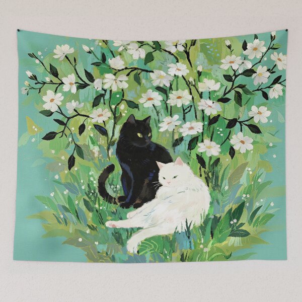 Item preview, Black cat and white cat designed and sold by xianxiu-ling.
