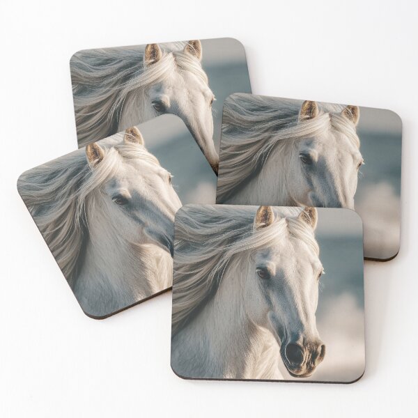 Item preview, White horse gallops at dusk designed and sold by anytka.