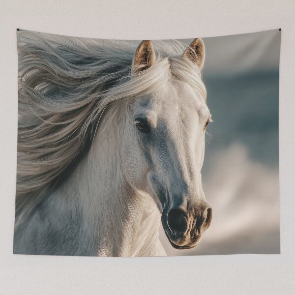 Item preview, White horse gallops at dusk designed and sold by anytka.