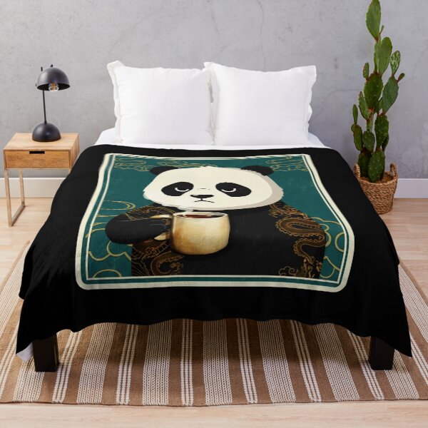 Item preview, Sleepy Panda Holding Coffee Calm Aesthetic designed and sold by JordynLadukeg65.
