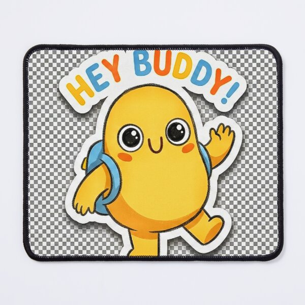 Item preview, Cute Yellow Potato Buddy Waving - "Hey Buddy!" Sticker designed and sold by mackyartsstudio.