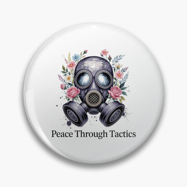 Item preview, Peace Through Tactics - Vintage Gas Mask with Wildflowers Art designed and sold by Thompika.