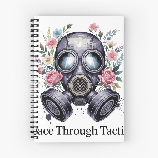 Item preview, Peace Through Tactics - Vintage Gas Mask with Wildflowers Art designed and sold by Thompika.