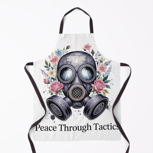 Item preview, Peace Through Tactics - Vintage Gas Mask with Wildflowers Art designed and sold by Thompika.