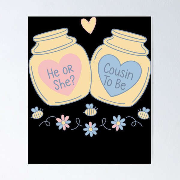 Item preview, Gender Reveal He Or She Cousin To Be Baby Shower designed and sold by LuminOrb.