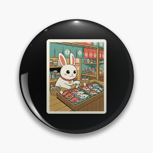 Item preview, Bunny Fish Market Cute Japanese Shop Scene designed and sold by JordynLadukeg65.