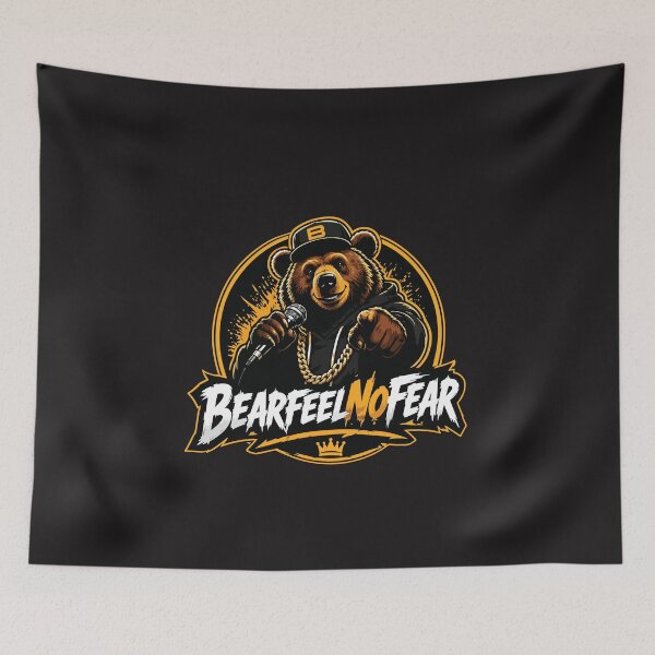 Item preview, Bear Feel No Fear Funny Hip Hop Bear Rapper Streetwear Cool Animal Design designed and sold by kiralynstration.