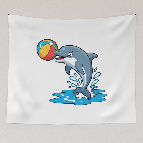 Item preview, Playful Dolphin With a Ball – Cute Ocean Illustration designed and sold by DoraTora.