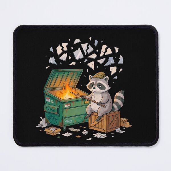 Item preview, Raccoon Dumpster Fire Trash Panda Survival Humor Cartoon designed and sold by designleon19.