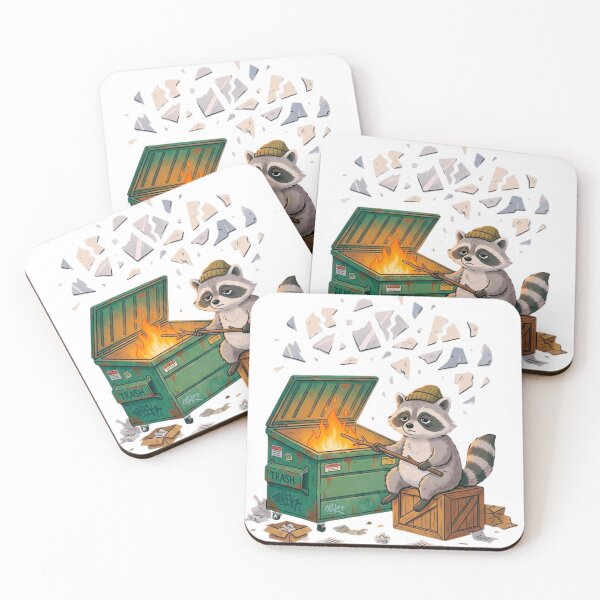 Item preview, Raccoon Dumpster Fire Trash Panda Survival Humor Cartoon designed and sold by designleon19.