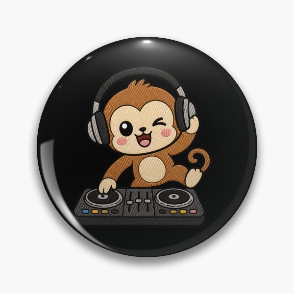 Item preview, Monkey DJ – Cute Kawaii Party Animal Design designed and sold by ColorSplash123.