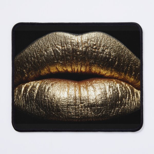 Item preview, Gold lips shine on dark background designed and sold by anytka.