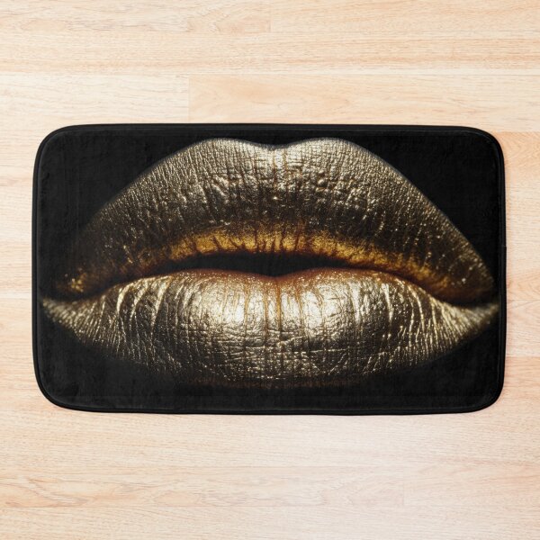 Item preview, Gold lips shine on dark background designed and sold by anytka.