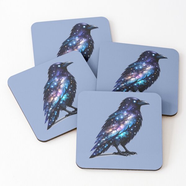 Item preview, Cosmic Crow | Celestial Galaxy Raven Silhouette & Star Cluster Art designed and sold by Studio77-Gothic.