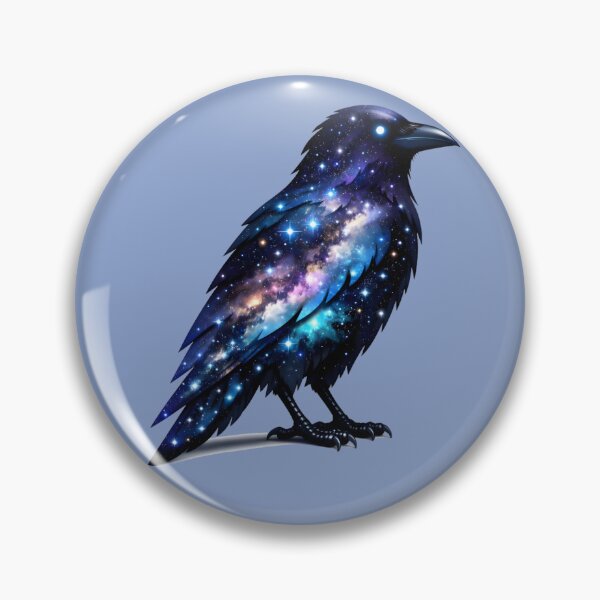 Item preview, Cosmic Crow | Celestial Galaxy Raven Silhouette & Star Cluster Art designed and sold by Studio77-Gothic.