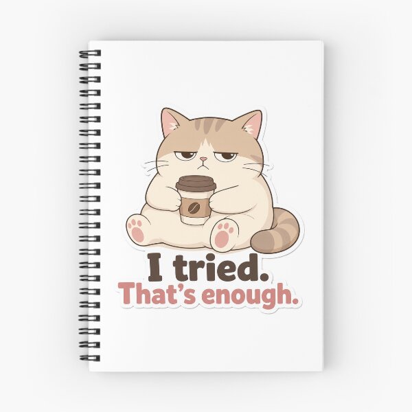 Item preview, "I Tried. That's Enough. — Funny Grumpy Cat Coffee Sticker" designed and sold by EMAZY.
