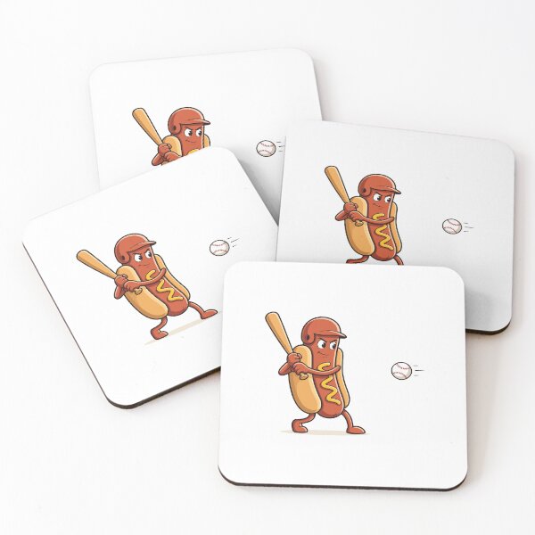Item preview, Dingers and Dogs Funny Baseball Hotdog Cartoon Game Day designed and sold by kiralynstration.