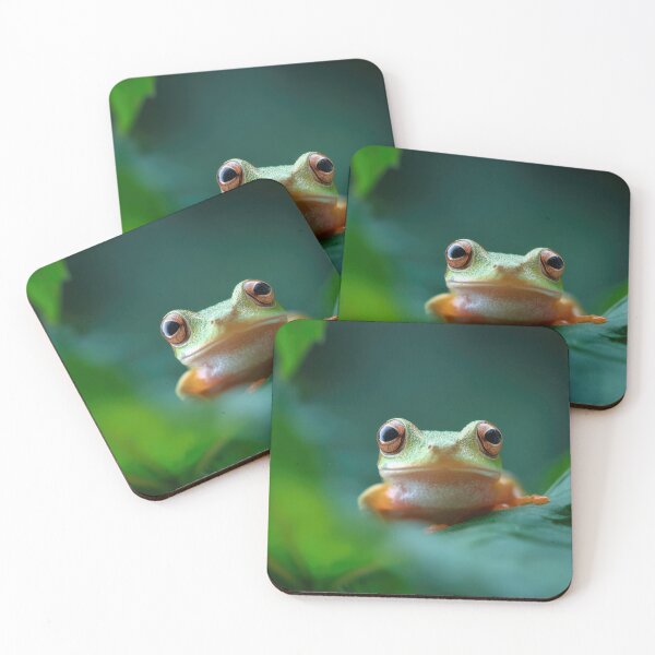 Item preview, Frog sitting on green leaf in nature designed and sold by anytka.