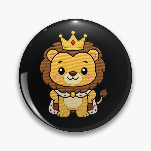 Item preview, Cute Lion King – Kawaii Crowned Lion Design designed and sold by ColorSplash123.