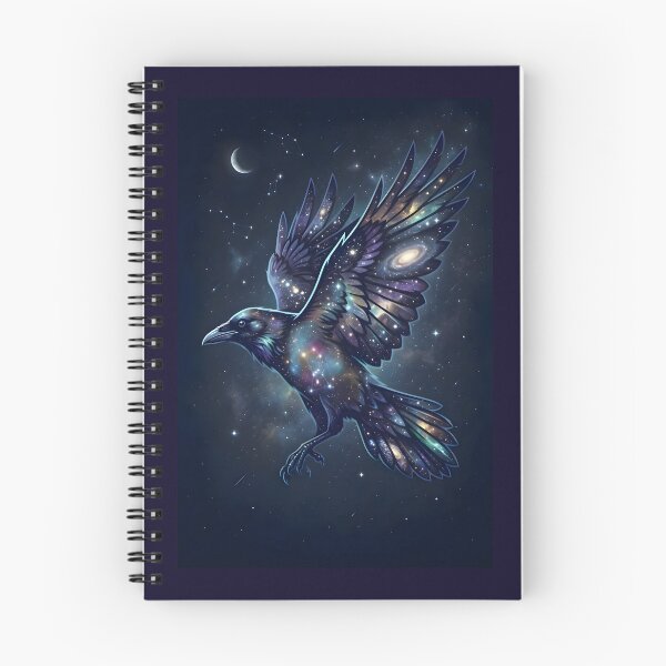 Item preview, Cosmic Crow | Celestial Galaxy Raven Silhouette & Star Cluster Art designed and sold by Studio77-Gothic.