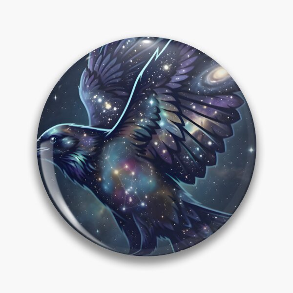 Item preview, Cosmic Crow | Celestial Galaxy Raven Silhouette & Star Cluster Art designed and sold by Studio77-Gothic.