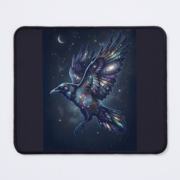 Item preview, Cosmic Crow | Celestial Galaxy Raven Silhouette & Star Cluster Art designed and sold by Studio77-Gothic.