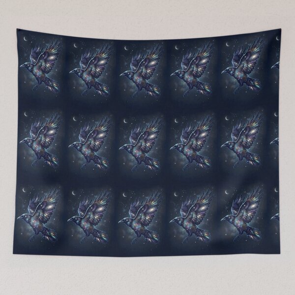 Item preview, Cosmic Crow | Celestial Galaxy Raven Silhouette & Star Cluster Art designed and sold by Studio77-Gothic.