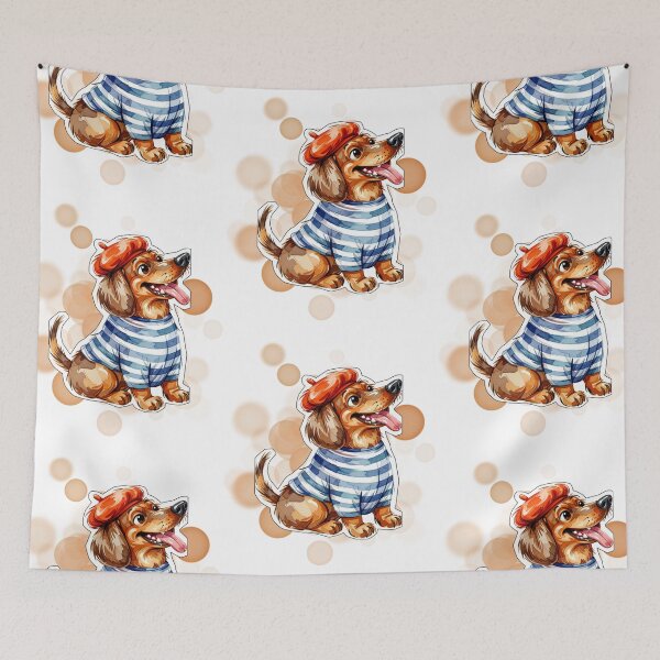 Item preview, French Bulldog in Sweater and Beret France Flag Colors Design designed and sold by iamKRUK.