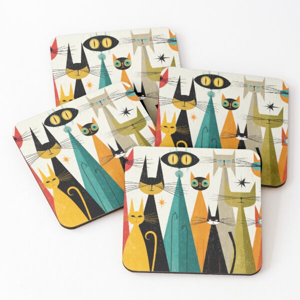 Item preview, Colorful cats in a group setting designed and sold by anytka.