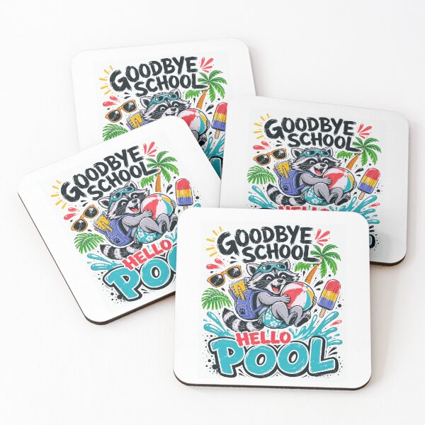 Item preview,  Goodbye School Hello Pool Raccoon Summer Break Humor designed and sold by designleon19.