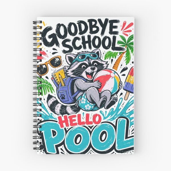 Item preview,  Goodbye School Hello Pool Raccoon Summer Break Humor designed and sold by designleon19.