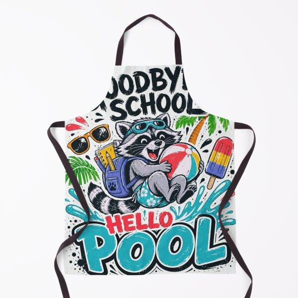 Item preview, Goodbye School Hello Pool Raccoon Summer Break Humor designed and sold by designleon19.