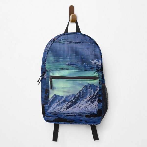 Item preview, Svalbard Inspired Arctic Aurora Over Fjord Northern Landscape designed and sold by TheSlowShore.