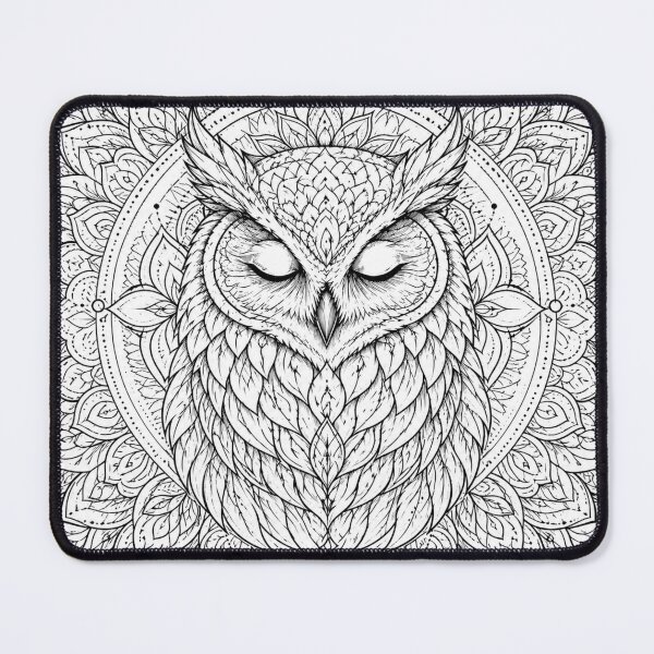 Item preview, Peaceful Owl Mandala Spiritual Line Art designed and sold by suryabumblee.