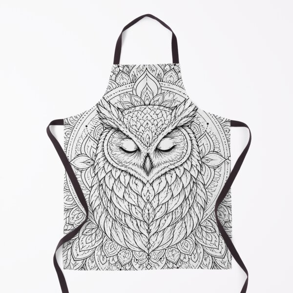 Item preview, Peaceful Owl Mandala Spiritual Line Art designed and sold by suryabumblee.